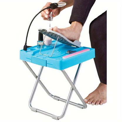 Adjustable Foot Rest Pedicure Set - Salon Step Beauty Footrest Manicure Stool with Fan, Pedicure Pedals Stand for Home
