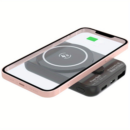 10000mAh Wireless Mini Power Bank – Magnetic Portable Charger with Fast Charging