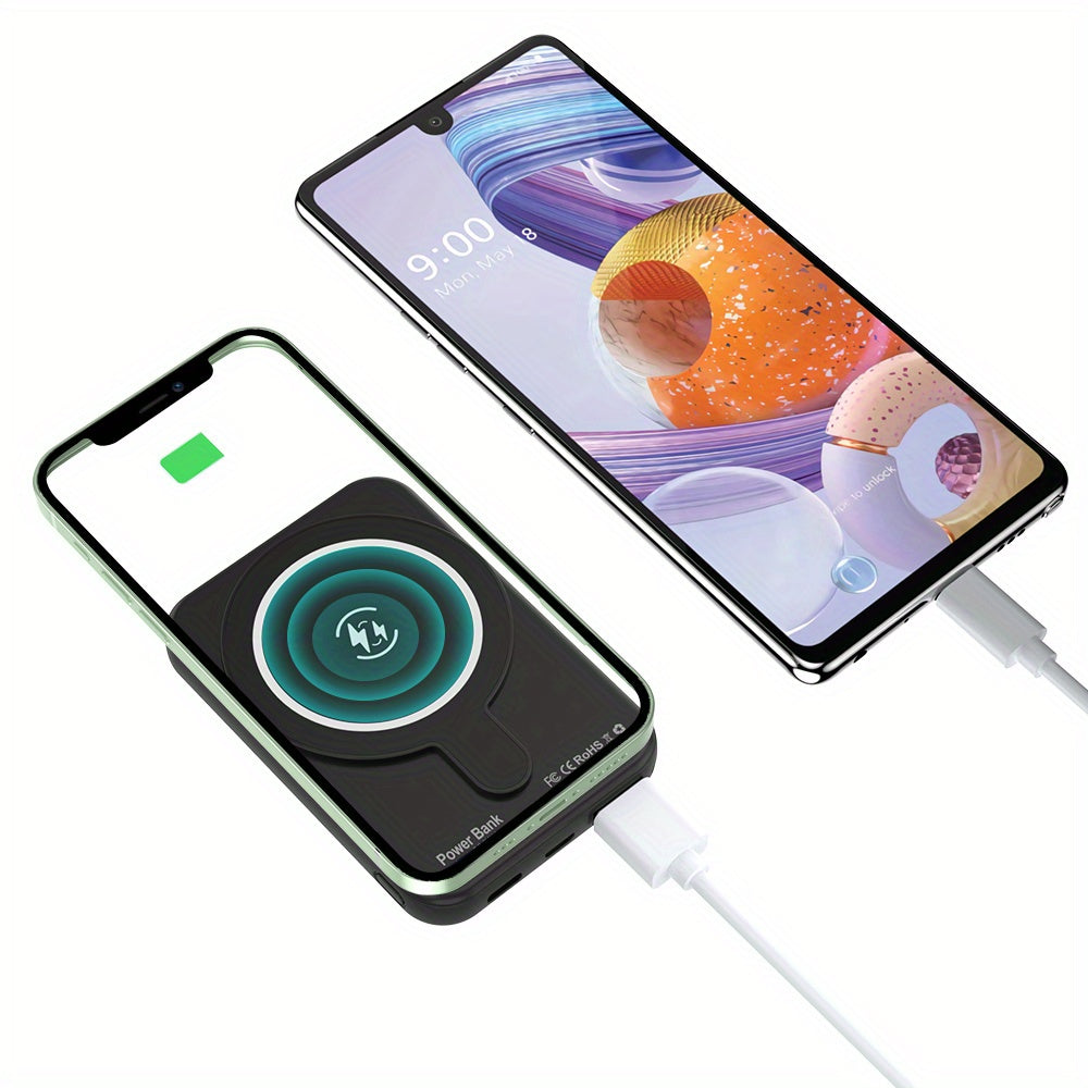 10000mAh Wireless Mini Power Bank – Magnetic Portable Charger with Fast Charging