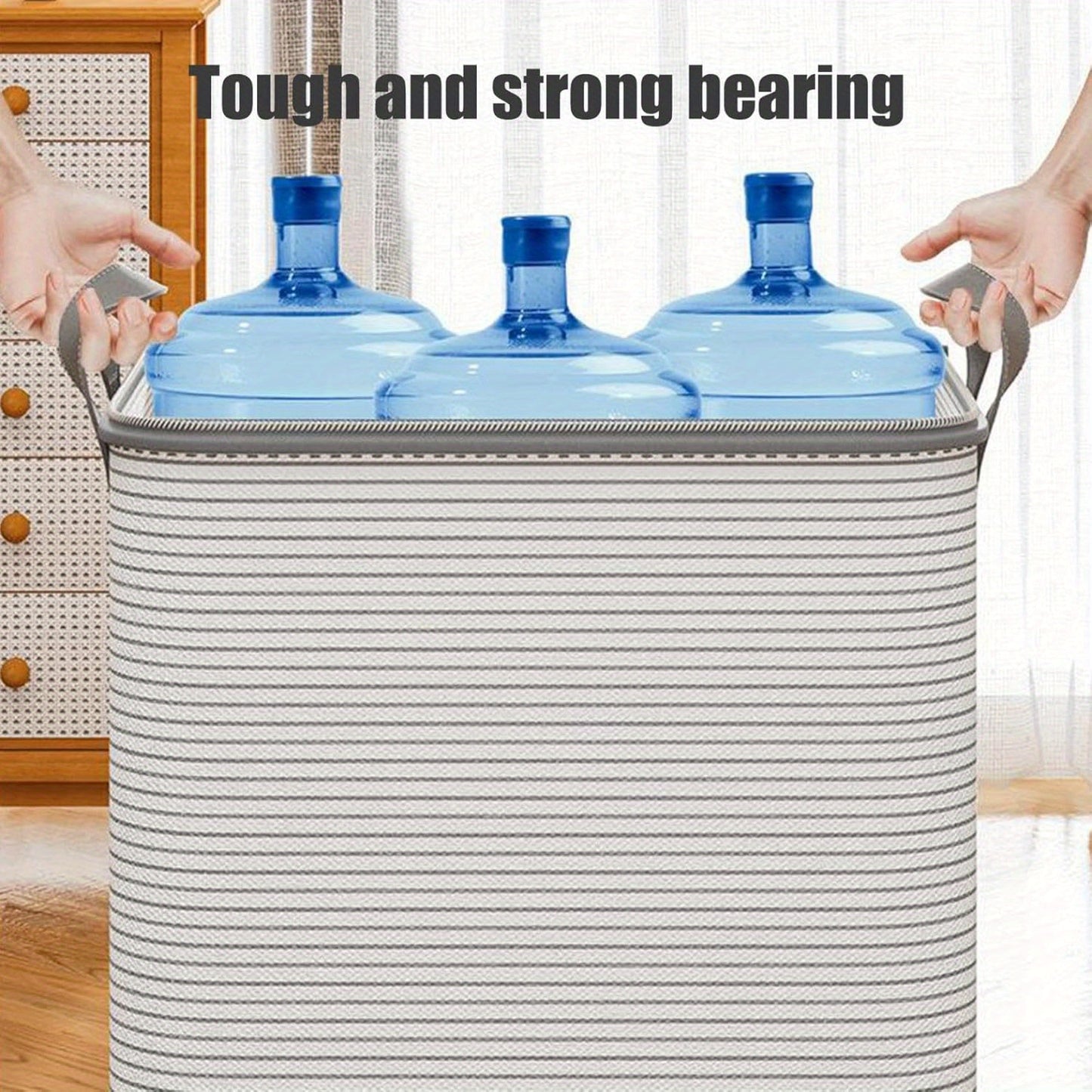 Extra Large Foldable Storage Bag with Durable Handles - Portable Closet Organizer for Clothes, Blankets, and Bedding - Sturdy, Breathable and Collapsible Design