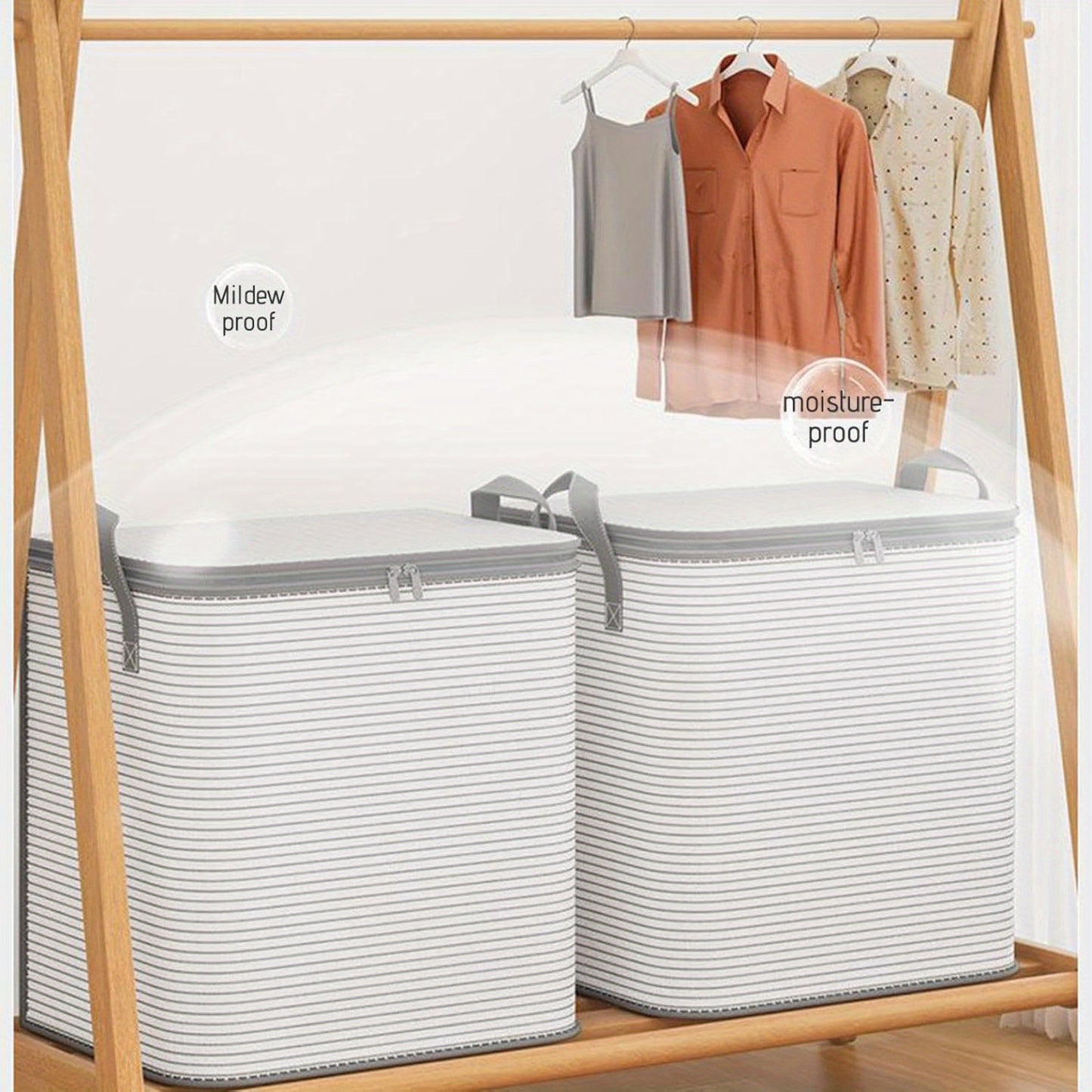 Extra Large Foldable Storage Bag with Durable Handles - Portable Closet Organizer for Clothes, Blankets, and Bedding - Sturdy, Breathable and Collapsible Design