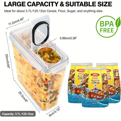 6PCS YASHE Premium Airtight Food Storage Containers (3.7L) - BPA-Free, Leak-Proof, Stackable Cereal Storage with 16 Labels & Marker for Easy Organization and Freshness