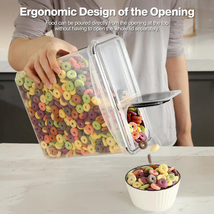 6PCS YASHE Premium Airtight Food Storage Containers (3.7L) - BPA-Free, Leak-Proof, Stackable Cereal Storage with 16 Labels & Marker for Easy Organization and Freshness