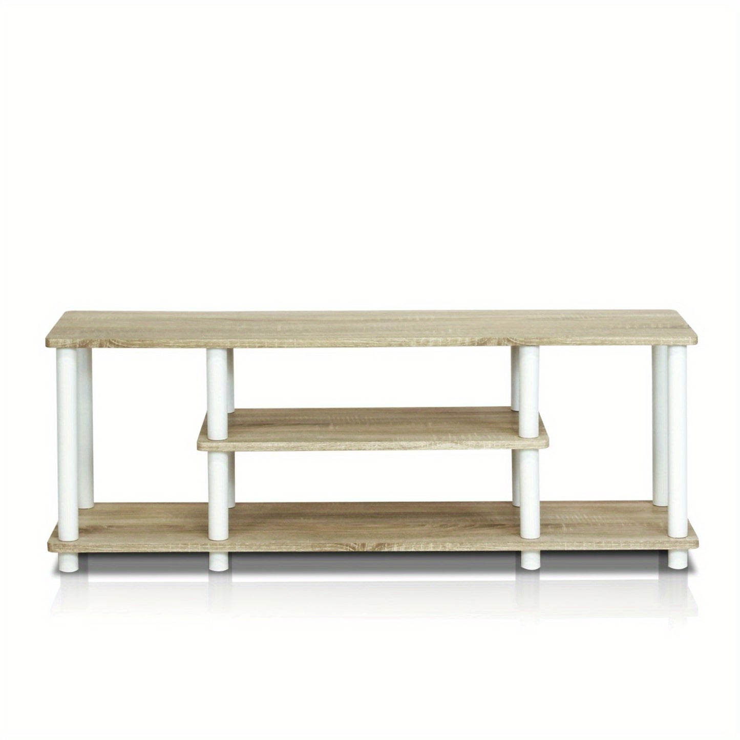 Up to 50" 3-Tier Entertainment Stand - TV Wall & Ceiling Mounts - No Tools Assembly, Stylish Design, Functional for Any Room - 11.7 x 43.8 x 16.2 inches