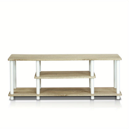 Up to 50" 3-Tier Entertainment Stand - TV Wall & Ceiling Mounts - No Tools Assembly, Stylish Design, Functional for Any Room - 11.7 x 43.8 x 16.2 inches