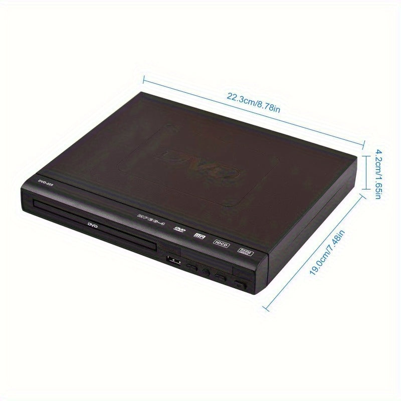2024 All Region Free DVD Player - DVD and CD Disc Player with AV Output, USB Support, and Remote Control