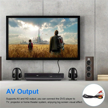 2024 All Region Free DVD Player - DVD and CD Disc Player with AV Output, USB Support, and Remote Control