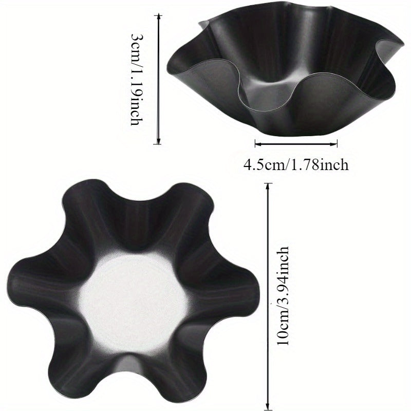 4pcs Non-Stick Metal Baking Trays – Corn Cake Bowl Shell Maker, Easy Clean, Industrial Kitchen Baking Tools & Food Service Equipment