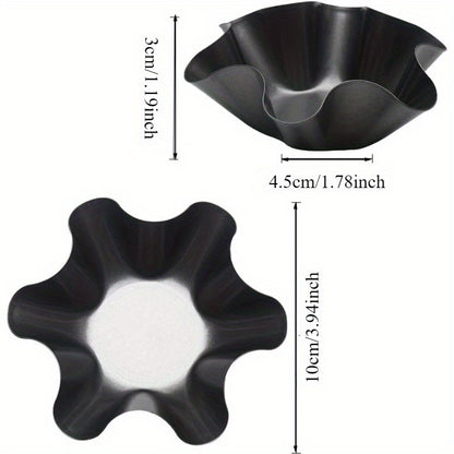 4pcs Non-Stick Metal Baking Trays – Corn Cake Bowl Shell Maker, Easy Clean, Industrial Kitchen Baking Tools & Food Service Equipment