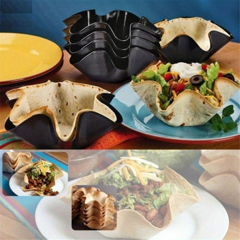 4pcs Non-Stick Metal Baking Trays – Corn Cake Bowl Shell Maker, Easy Clean, Industrial Kitchen Baking Tools & Food Service Equipment