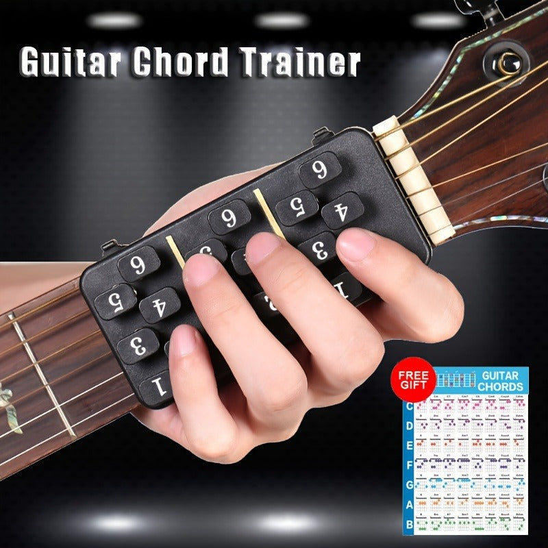 Portable 38-41" Folk Guitar Chord Trainer for Beginners - Acoustic Learning System with Easy Reference Chart & Travel Bag - Ideal for Self-Taught Musicians