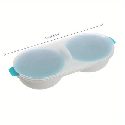 Easy Microwave Egg Poacher - Dual Cup, BPA-Free ABS Kitchen Gadget for Perfectly Cooked Eggs