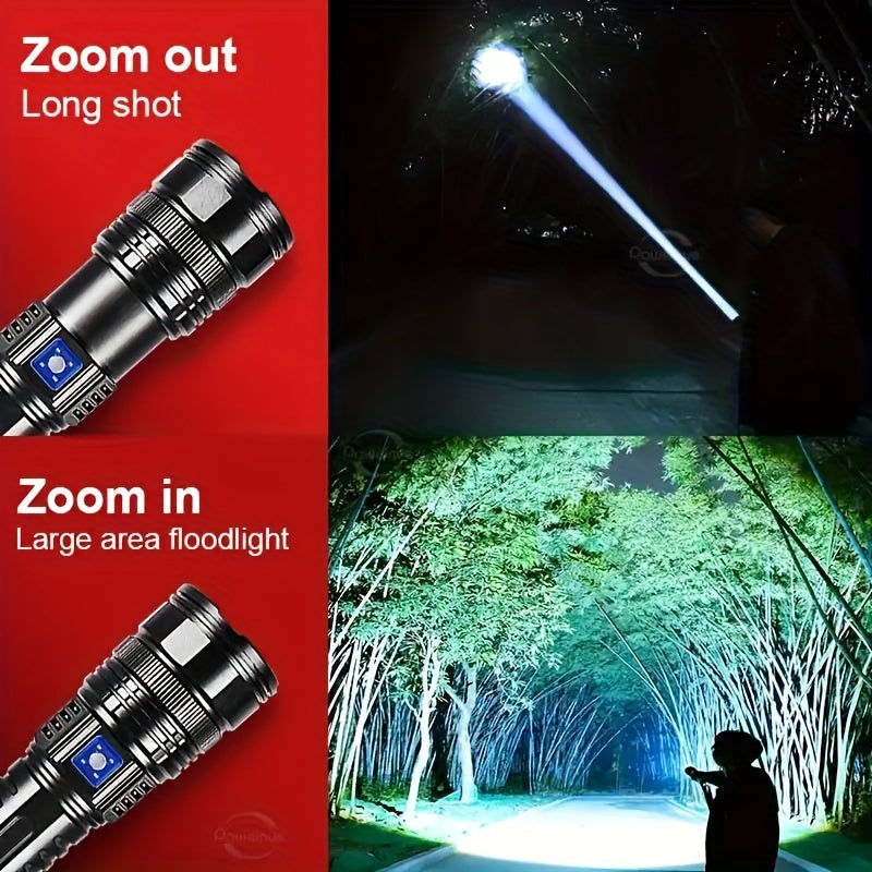 Rechargeable LED Flashlights - 5 Lighting Modes, Long-Lasting Powerful Handheld Light for Emergencies, Camping, Hunting, Inspection, Outdoor Running and Hiking
