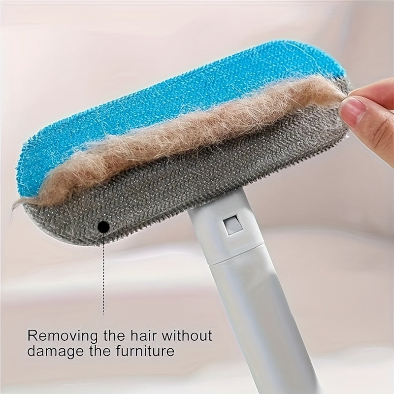 Dual-Action Pet Hair Remover Brush - Washable and Reusable Tool for Dog Fur on Carpets and Sofas