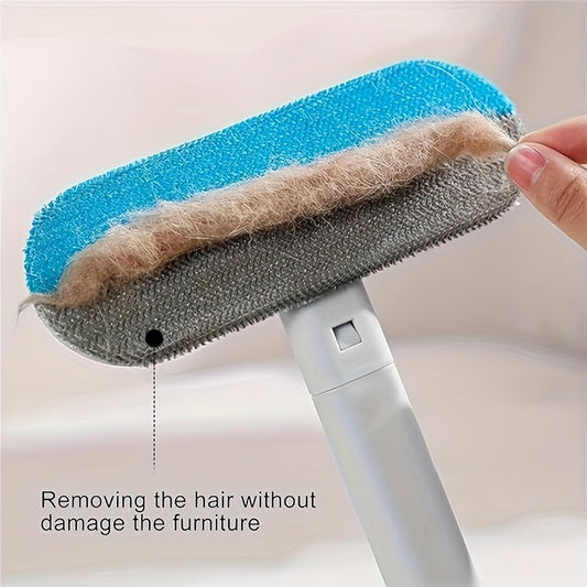 Dual-Action Pet Hair Remover Brush - Washable and Reusable Tool for Dog Fur on Carpets and Sofas