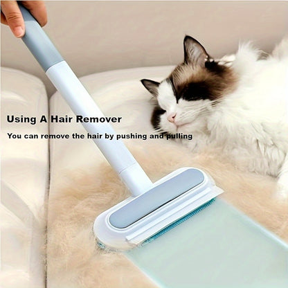 Dual-Action Pet Hair Remover Brush - Washable and Reusable Tool for Dog Fur on Carpets and Sofas