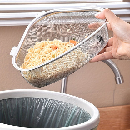 201 Stainless Steel Triangle Corner Sink Strainer – Multipurpose Mesh Drain Basket for Kitchen, Easy-Clean & Space-Efficient with Dual-Use Hanging & Standing Options
