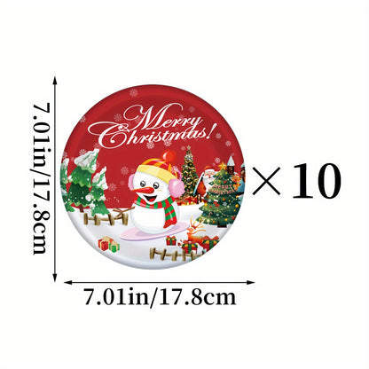 30pcs Snowman Themed Christmas Party Set - Paper Plates & Cups, Perfect for Holiday Celebrations and Birthdays