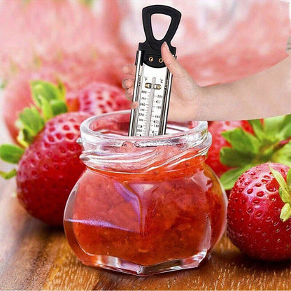 Precision Stainless Steel Kitchen Thermometer - Durable 400 Series with ABS Handle, Ideal for Cooking, Baking & Candy Making
