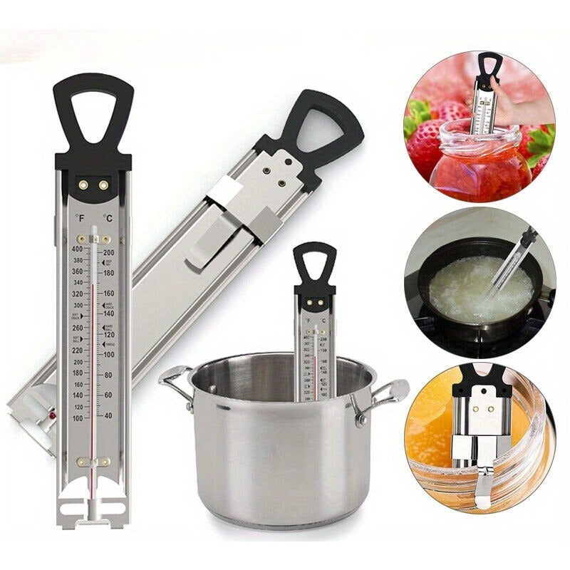 Precision Stainless Steel Kitchen Thermometer - Durable 400 Series with ABS Handle, Ideal for Cooking, Baking & Candy Making
