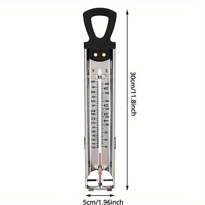 Precision Stainless Steel Kitchen Thermometer - Durable 400 Series with ABS Handle, Ideal for Cooking, Baking & Candy Making