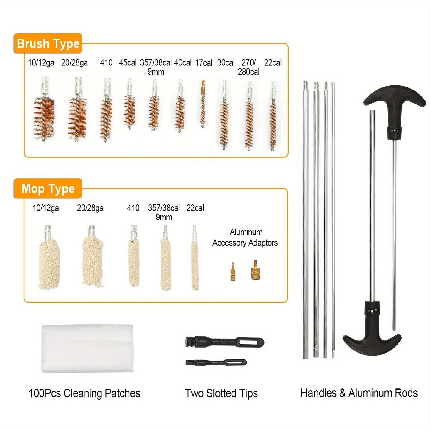 126 Piece Universal Gun Cleaning Kit for Pistol, Rifle, and Shotgun - Complete Set with Carrying Case