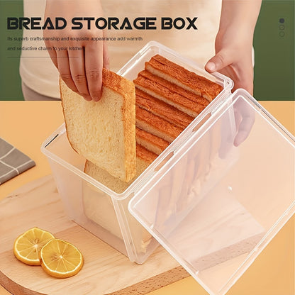 Large Airtight Bread Box - Clear, Durable Plastic Bread Keeper for Fresh Storage, Ideal for Home and Restaurant Use
