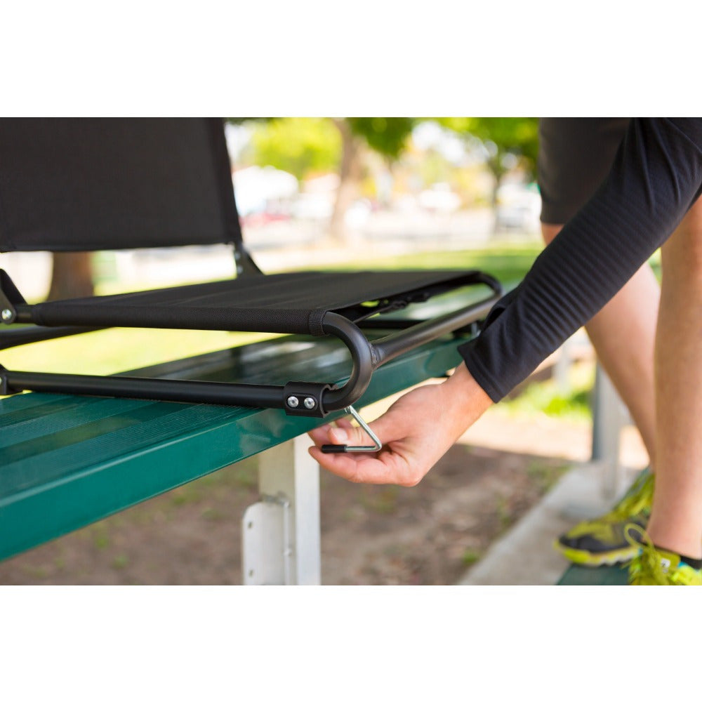 Extra Wide Stadium Seat with Hooks – Comfortable Black Seat for Sporting Events