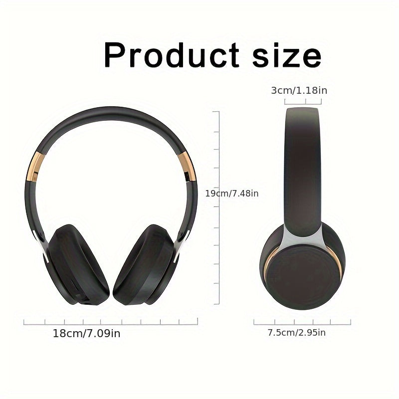 FG-07S Wireless Headphones - 5.0 Stereo Surround Sound, Closed-Back On-Ear Design with Condenser Microphone and Volume Control - Stylish Gift for All
