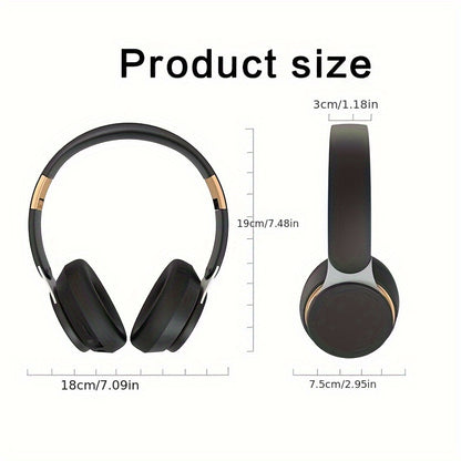 FG-07S Wireless Headphones - 5.0 Stereo Surround Sound, Closed-Back On-Ear Design with Condenser Microphone and Volume Control - Stylish Gift for All