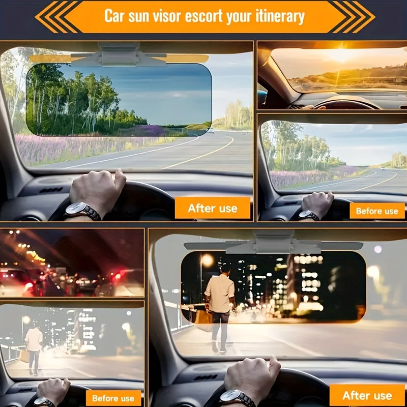 Day and Night Anti-Glare Car Sun Visor with Adjustable Extender - Compatible with Various Vehicle Models