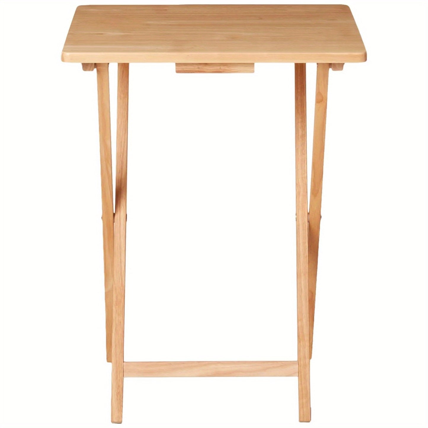 Indoor Single Folding TV Tray Table - Natural Wood, 19 x 15 x 26 inches, Compact & Space-Saving