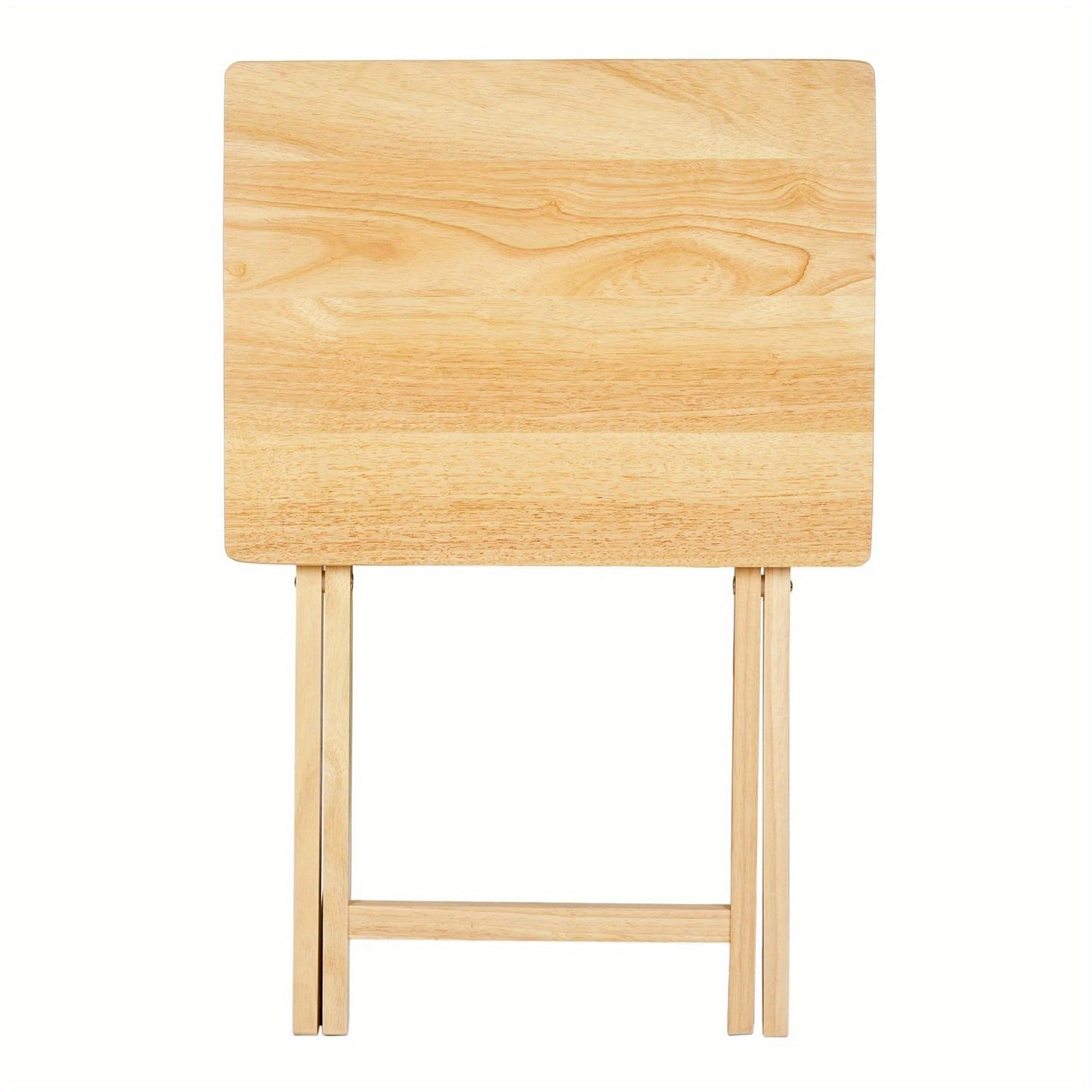 Indoor Single Folding TV Tray Table - Natural Wood, 19 x 15 x 26 inches, Compact & Space-Saving