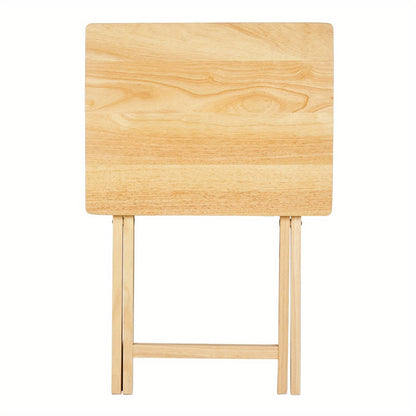 Indoor Single Folding TV Tray Table - Natural Wood, 19 x 15 x 26 inches, Compact & Space-Saving