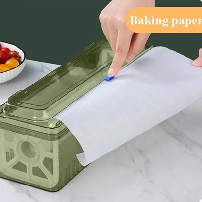 Extra-Thick Cling Film Dispenser with Cutter - Durable PE Plastic for Christmas and Everyday Use