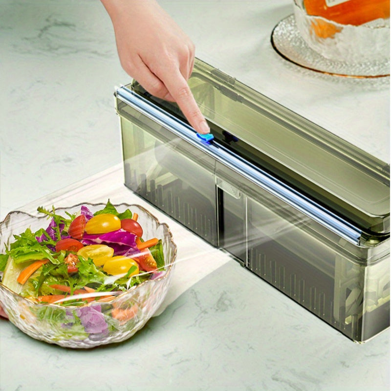 Extra-Thick Cling Film Dispenser with Cutter - Durable PE Plastic for Christmas and Everyday Use
