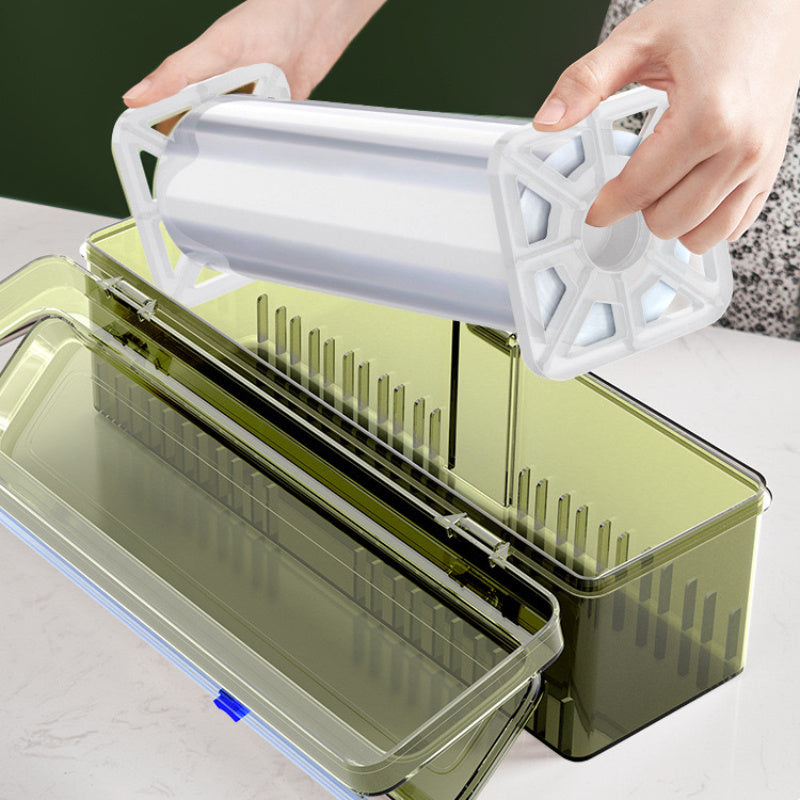 Extra-Thick Cling Film Dispenser with Cutter - Durable PE Plastic for Christmas and Everyday Use