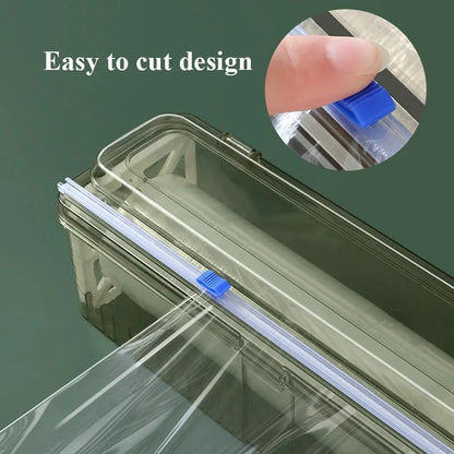 Extra-Thick Cling Film Dispenser with Cutter - Durable PE Plastic for Christmas and Everyday Use