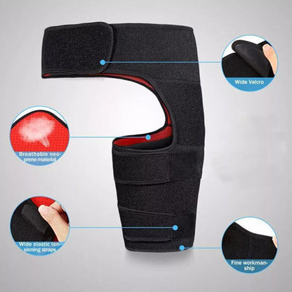 Neoprene Hip Brace for Sciatica Relief - Unisex Support for Thigh, Groin and Hamstring Strain - Sacroiliac Joint Compression Belt