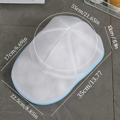 2 Piece Hat Cleaning Set - Mesh Laundry Bag with Zipper and Non-Woven Hat Cleaning Cage - Deformable Clothing Cleaner with Hat Rack