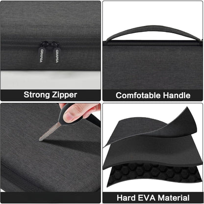 Adjustable Polarized Fashion Glasses Case - Large Capacity Travel Storage Bag for Men and Women, Compatible with Glapeame/Woodworm/CARFIA, Glasses Not Included
