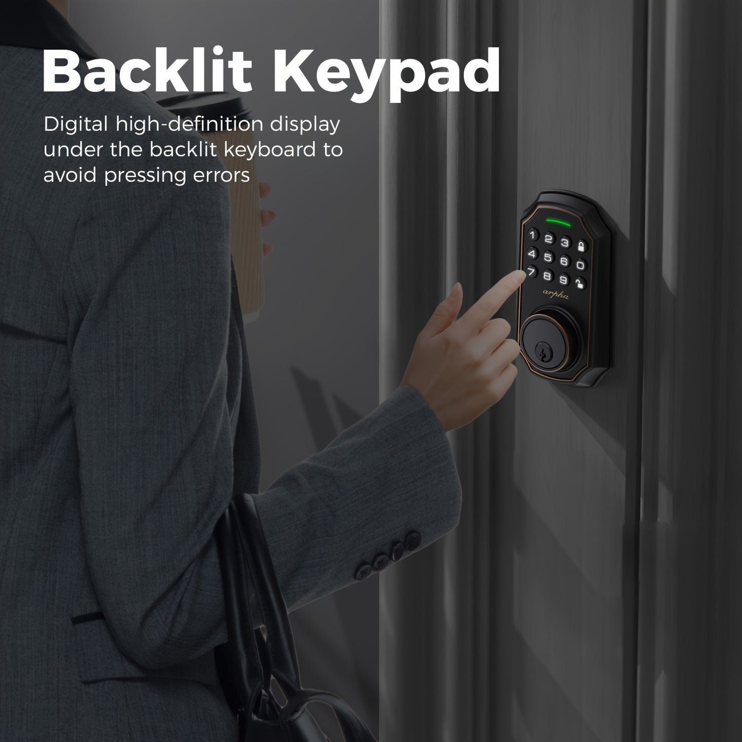 2 Door Knob Smart Keypad Door Lock Set – 100-Code Keyless Entry with Anti-Peeking Password, Auto Lock, Easy Installation – Front Door Security Solution with Deadbolt