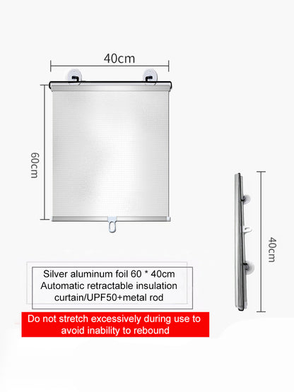 Sunshade Roller Blinds – Blackout Retractable Window Curtains with Suction Cup, Punch-Free for Kitchen & Bedroom