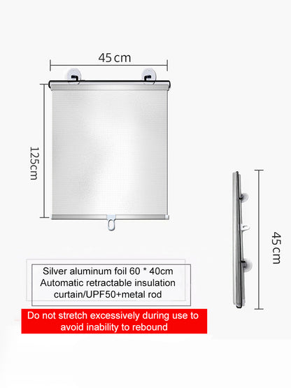 Sunshade Roller Blinds – Blackout Retractable Window Curtains with Suction Cup, Punch-Free for Kitchen & Bedroom