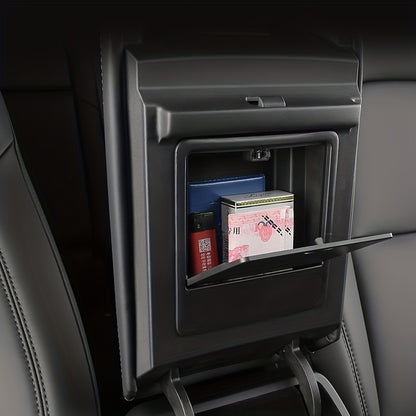 Concealed Storage Box - One-Touch Armrest Organizer for Tesla Model 3 and Y - Premium Center Console Accessory for Enhanced Interior Organization