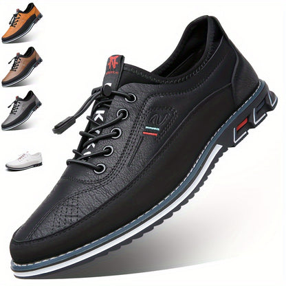 PLUS SIZE Men's Luxury Casual Shoes - Premium Microfiber Leather, Breathable Soft Sole, Slip-On with Elastic Laces - Ideal for Outdoor Walking and Driving Comfort