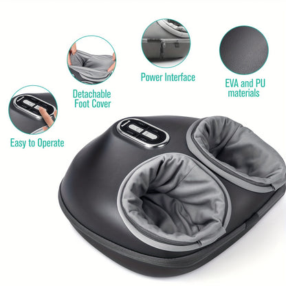 Shiatsu Foot Massager Machine – Deep Kneading, Heat & Air Compression for Foot Wellness (Gray)