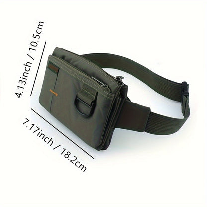 Ultra-Lightweight Multi-Layer Waist Pack - Water-Resistant Nylon, Zipper Closure | Solid Color Design for Hiking, Cycling, Jogging, Outdoor Sports | Durable with Reinforced Sewing