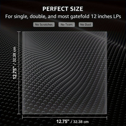 Premium Clear Vinyl Record Sleeves - 12.75" LP and Gatefold Protection, Durable 3mil Thickness - Ideal for Gift Packaging