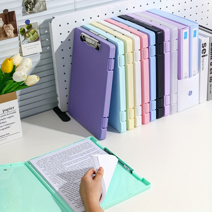 A4 File Folder Storage Box – Plate Clip for Test Paper & Document Organization – Large Capacity with Subject Classification – Multi-Function for Students